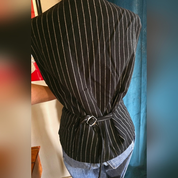 😍100% COTTON ADJUSTABLE VEST *VINTAGE TUX VEST SZ M (8/12)😍 MEASUREMENTS IN PI - Picture 4 of 9